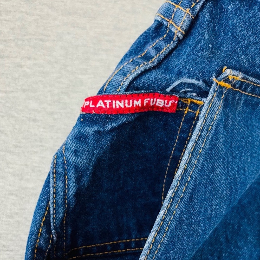 Vintage Y2K Platinum FUBU Fat Albert Denim Carpenter Shorts Mens 34 Hip Hop 90s - Picture 6 of 11
